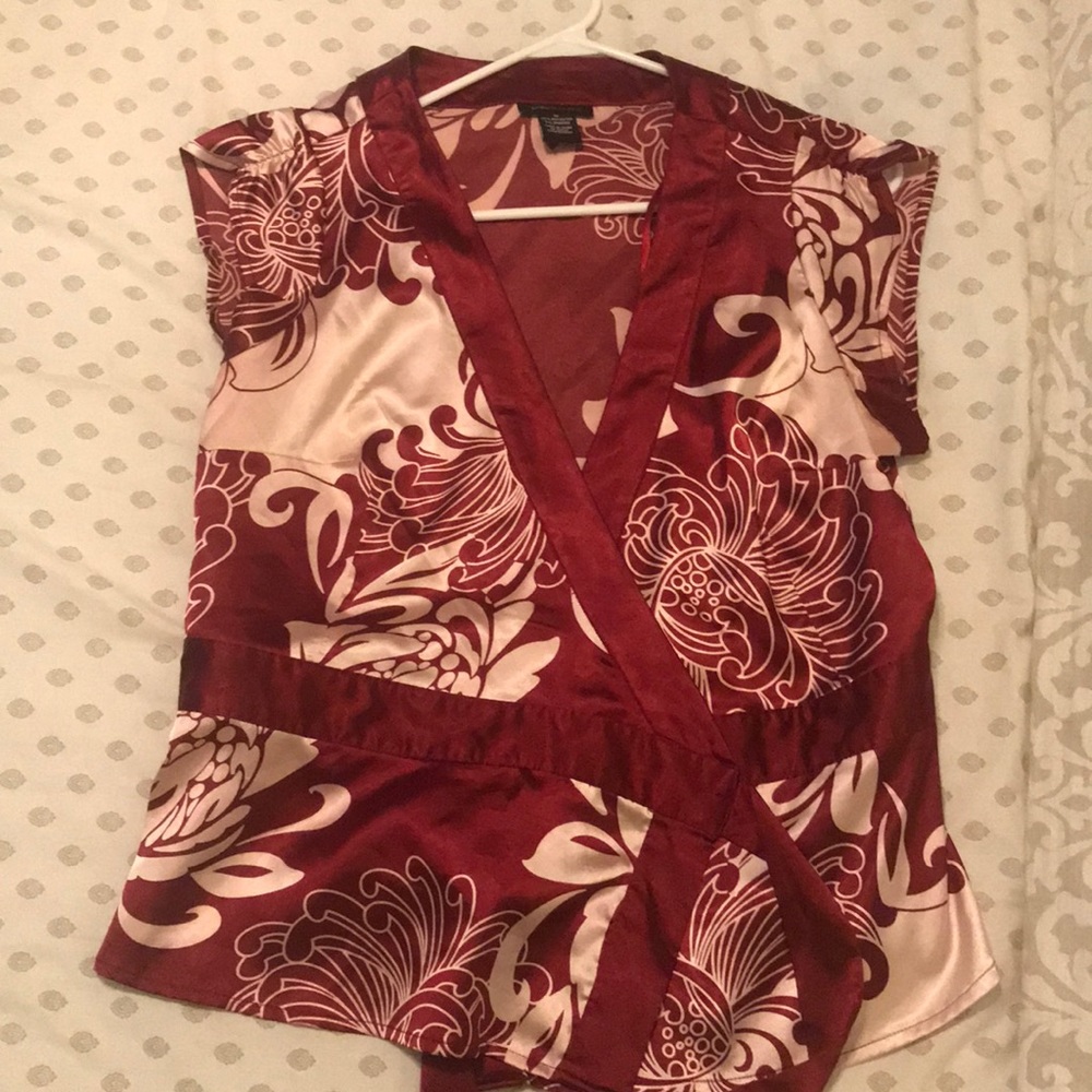 BCBG wrap around blouse